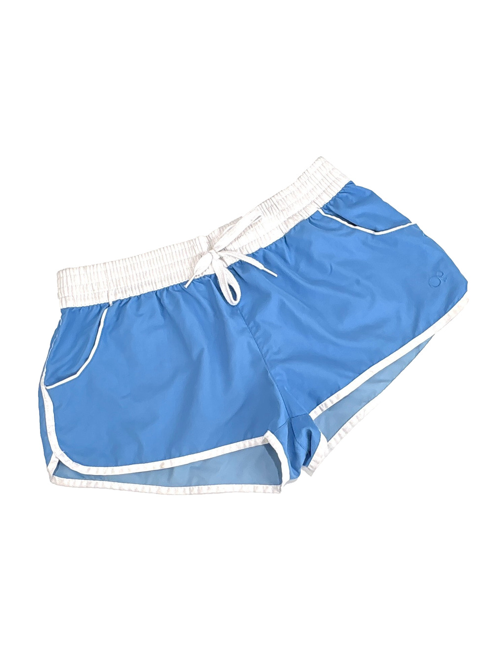 Vintage OP Ocean Pacific Womens Board Booty Mini Shorts Baby Blue L 11-13 Beach